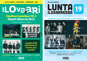 Ilovaarin ja Lunta Ilosaaressa festivaalien ensimmäiset artistit julki