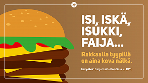 Isänpäivän burgeribuffa tarjolla sunnuntaina 10.11.